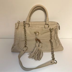 Faux leather top handle bag